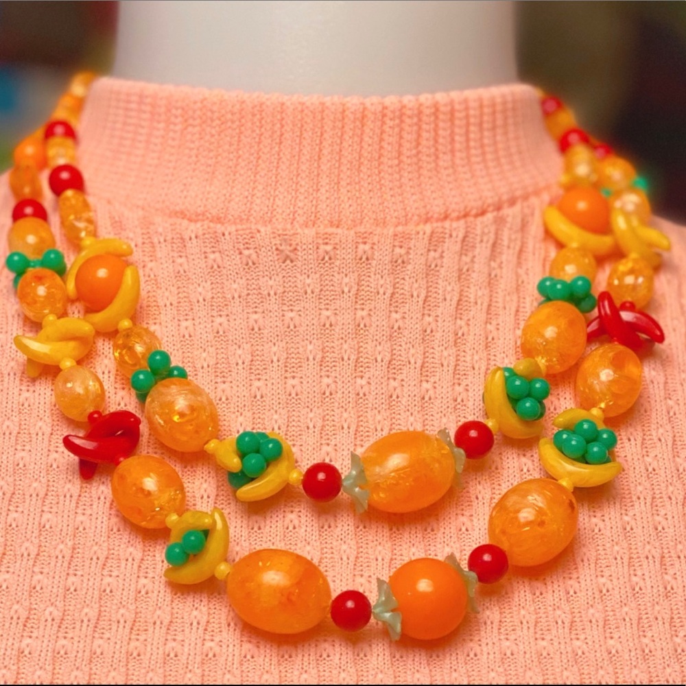 SOLD Western Germany Celluloid Fruit Necklace - Picture 3 of 6